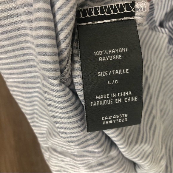 Suzy Shier blue white stripe sleeveless button down tunic/ dress sz large - Picture 5 of 6